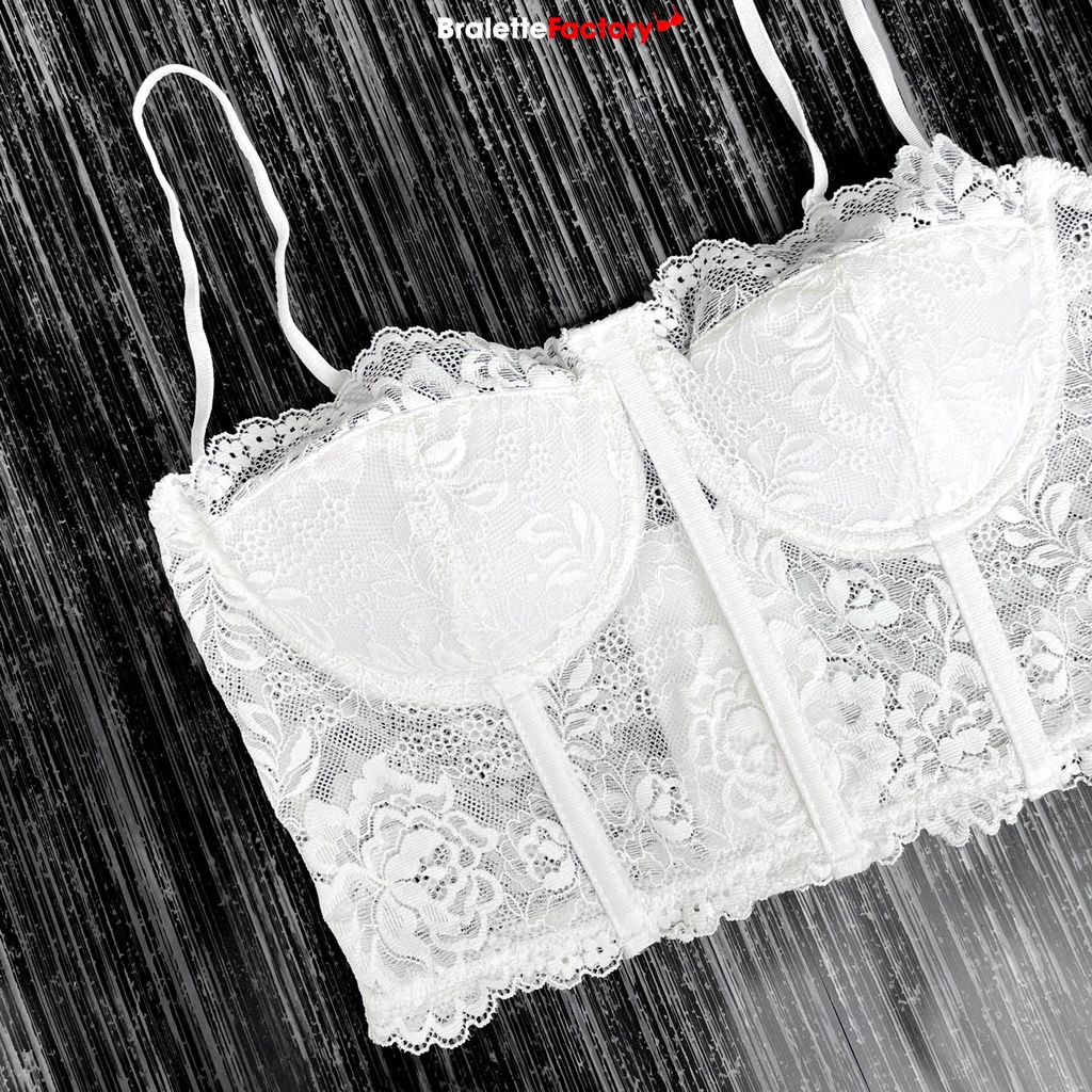Áo lót ren croptop có sẵn gọng, mút lót, mặc đi biển và dạo phố, áo bra ren quai lụa BraletteFactory, [ mẫu N03]