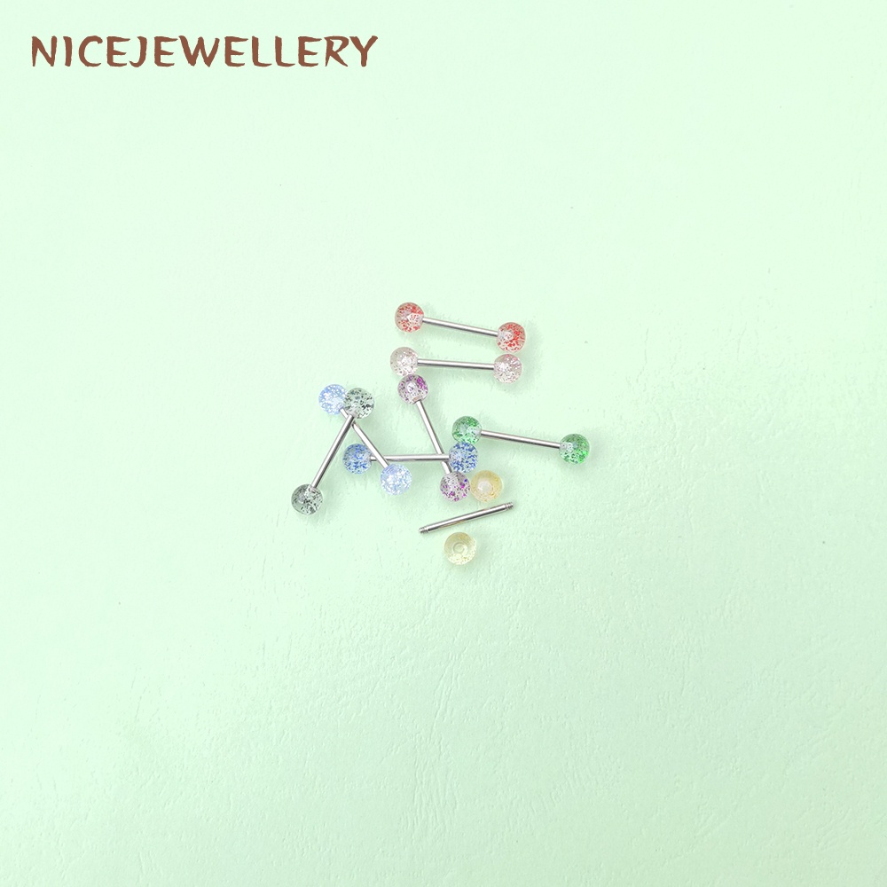 1 Khuyên Lưỡi 14G Bằng Thép Không Gỉ