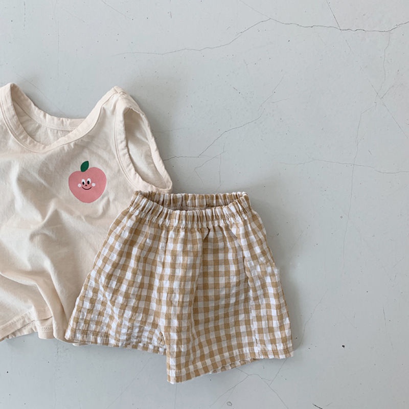 Set Áo Thun Tay Ngắn &amp; Quần Short Dễ Thương Cho Bé