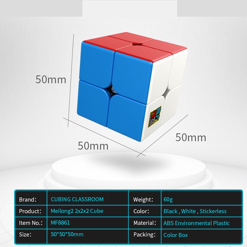 MOYU MeiLong 2x2 Speed Cube 2x2x2 Magic Cube rubik Puzzle toys Đồ chơi khối rubik 2x2x2 mini thử thách tốc độ 2x2