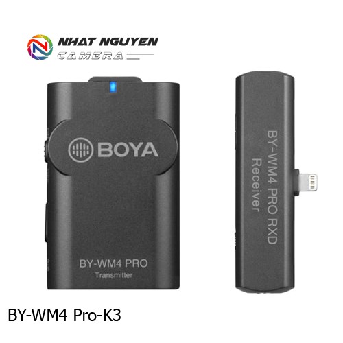 Micro không dây Boya WM4 PRO K3 cổng Lightning / Mic BY WM4 PRO K3 - Bảo hành 12 tháng