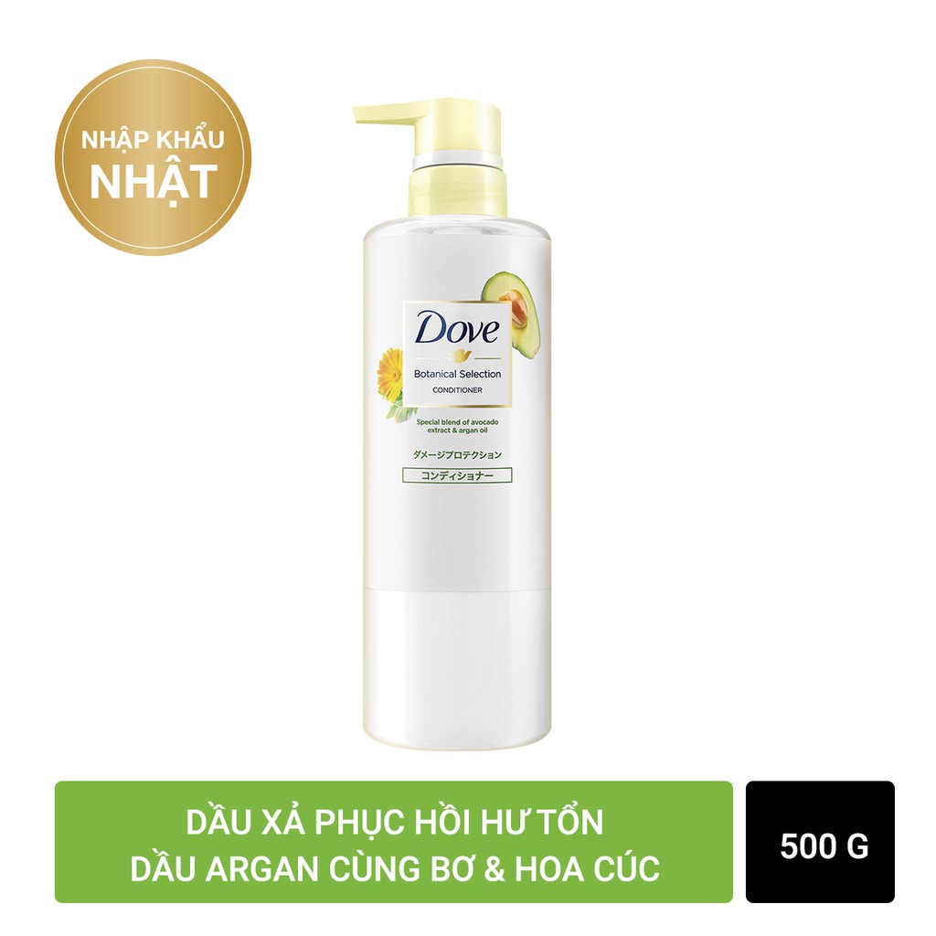 Dầu Gội Dầu Xả Phục Hồi Tóc Hư Tổn Dove Chiết Xuất Bơ &amp; Dầu Argan Thực Vật 500g