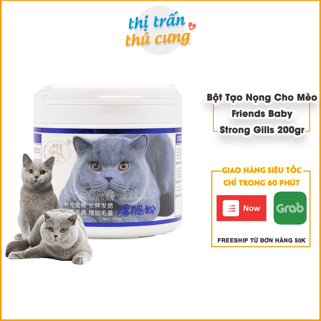 Bột Tăng Nọng Và Tạo Phom Mặt Cho Mèo Strong Gills Friend Baby Hộp 200g