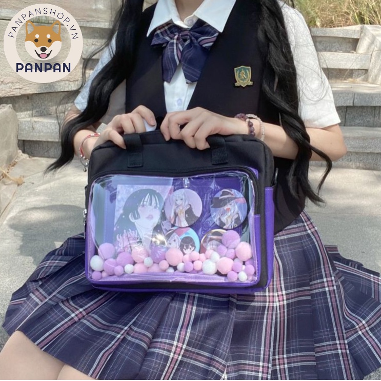 [CÓ SẴN] Túi Itabag đeo chéo trong suốt PHỐI MÀU quoai đeo linh động