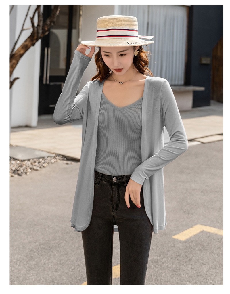 Áo khoác cardigan tay dài size lớn thanh lịch thời trang dành cho nữ | BigBuy360 - bigbuy360.vn