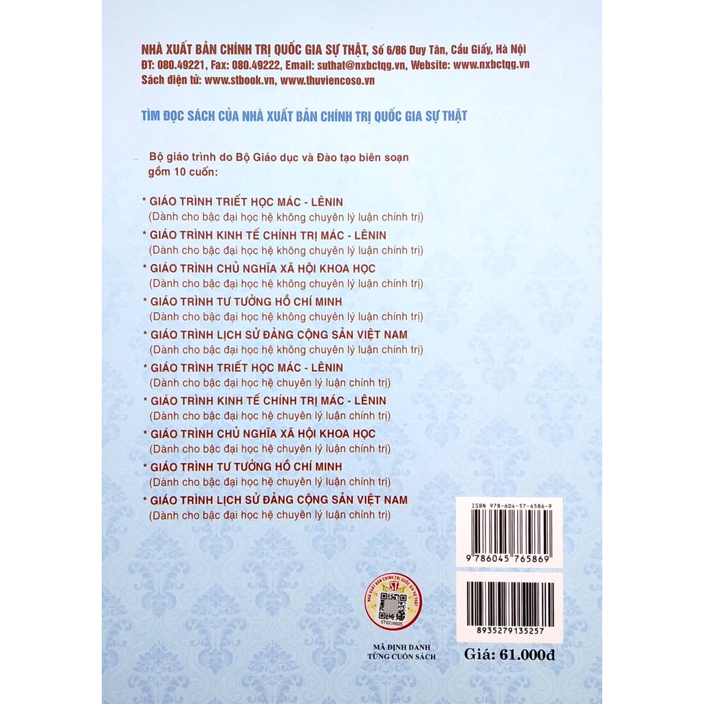 Sách Giáo Trình Chủ Nghĩa Xã Hội Khoa Học (Dành Cho Bậc Đại Học Hệ Không Chuyên Lý Luận Chính Trị)