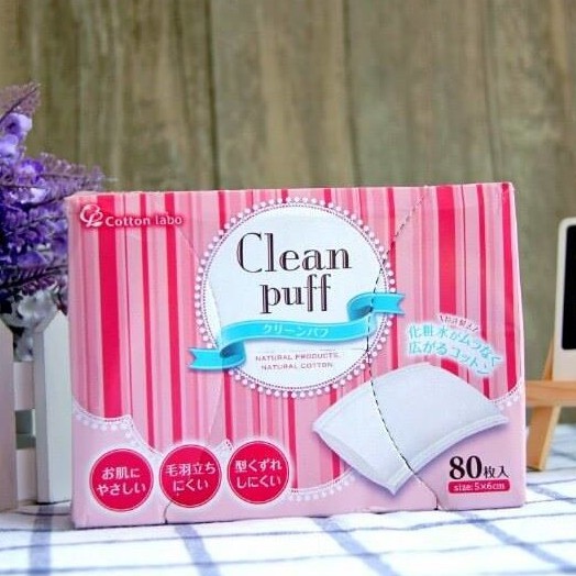 Bông tẩy trang Clean Puff cao cấp số 1 Nhật Bản 80 miếng