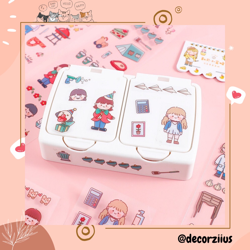 Sticker Cute, Hình Dán Cute Chữ Nhật Dễ Thương Xinh Xắn