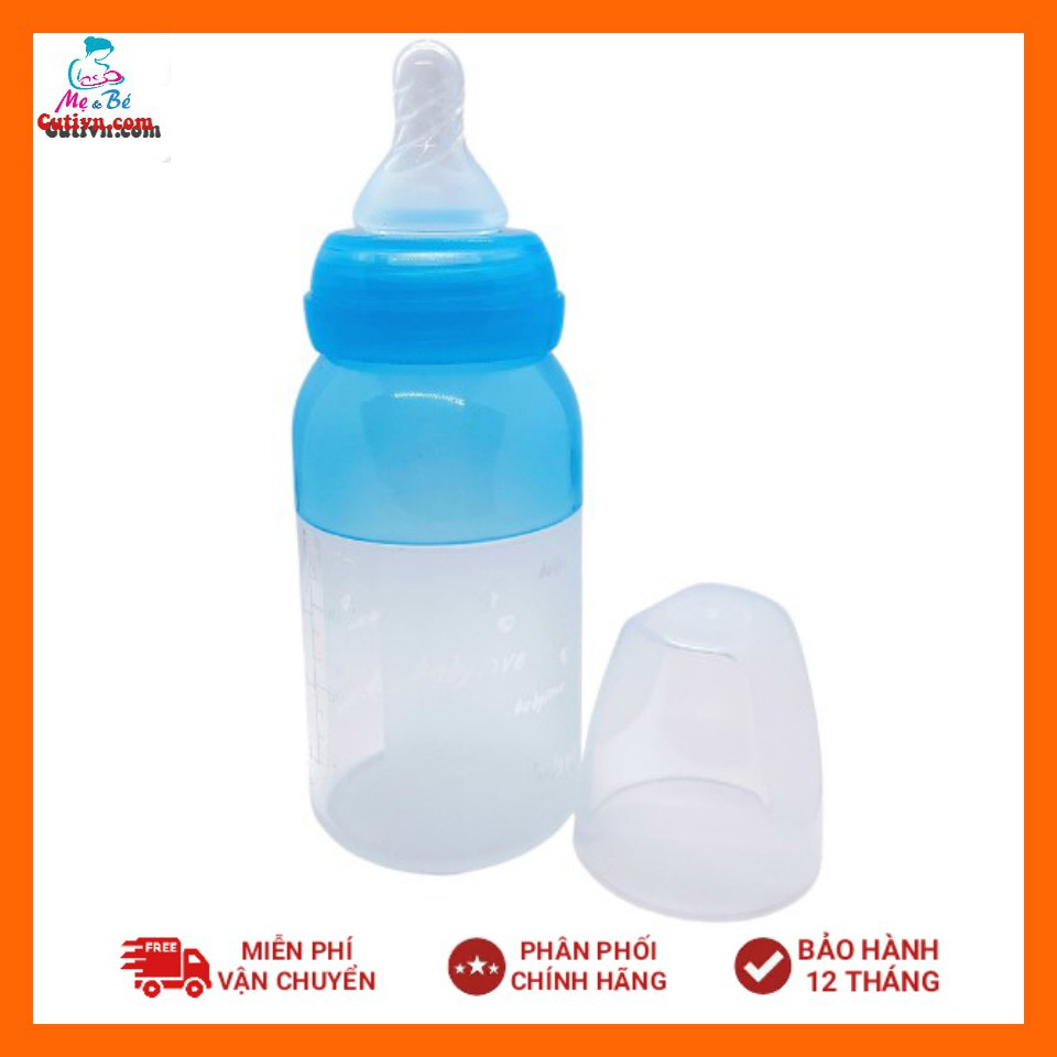 Bình sữa silicon siêu mềm baby love cổ chuẩn thân mềm 110ml tối đa 150ml cho bé