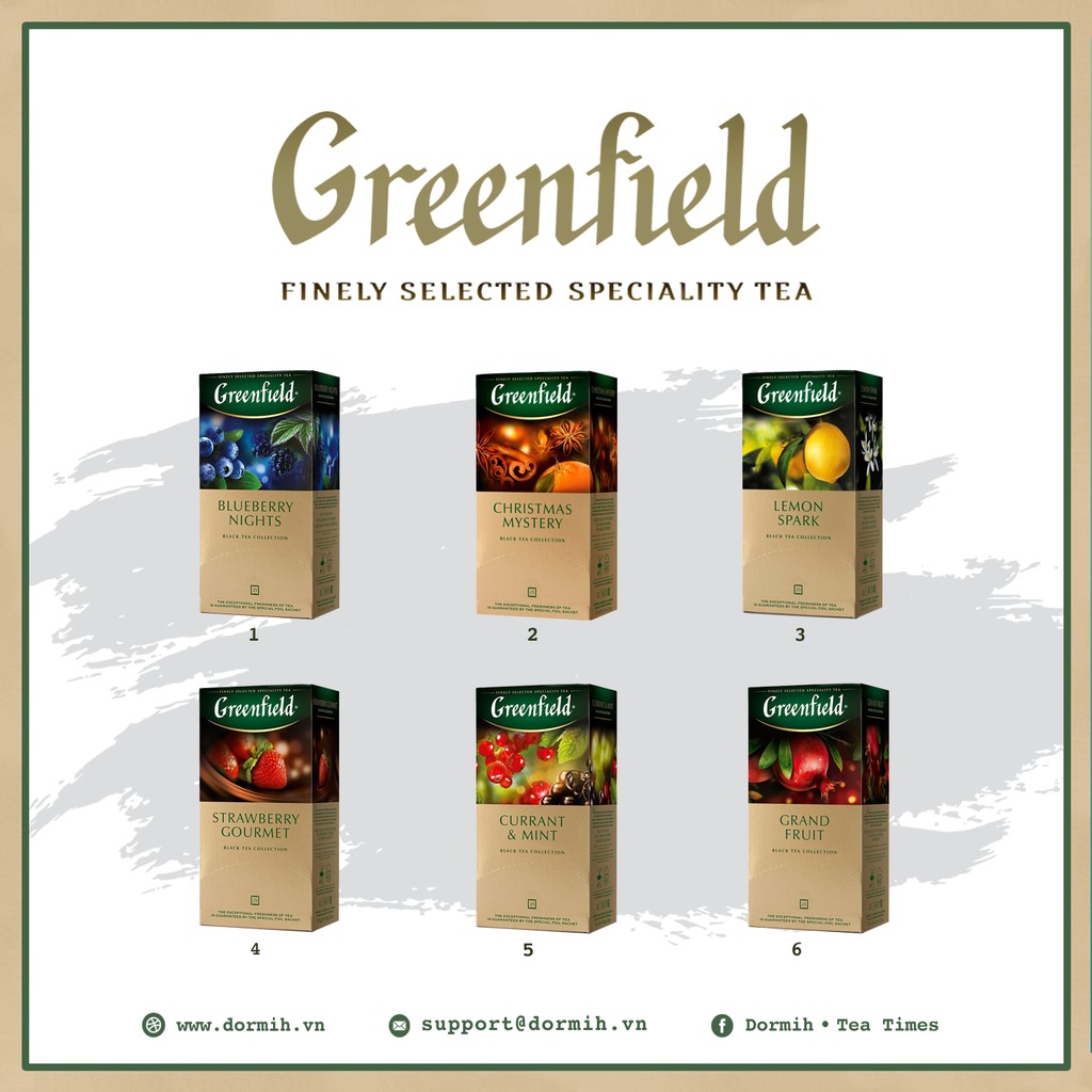 Greenfield Black Flavoured Tea - BST Trà đen hương thảo mộc & trái cây