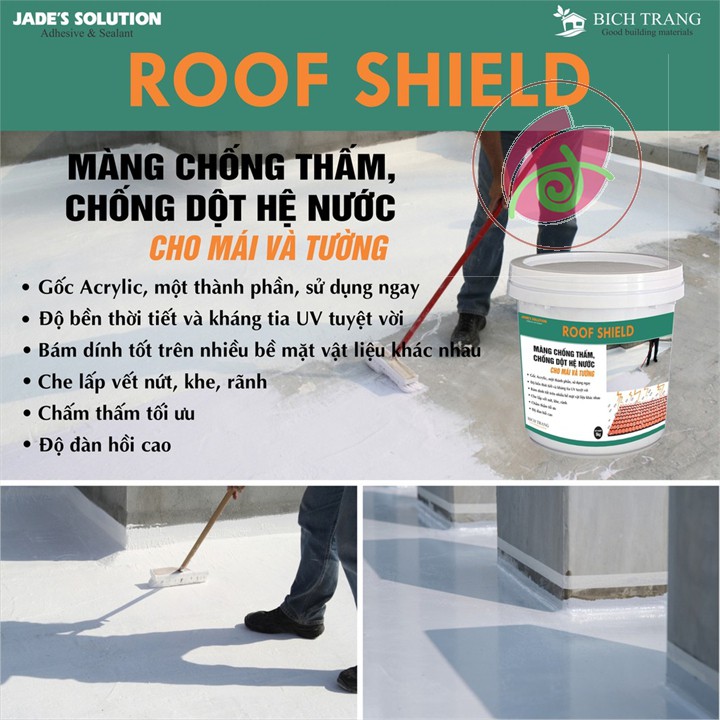 Sơn chống thấm tường, chống thấm sàn, sơn chống thấm màu, sơn chống thấm acrylic - Roof Shield 1kg