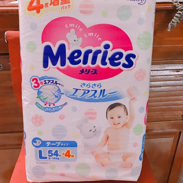 Tã Quần /Dán MERRIES nội địa NB90/S82/M64/L54/M58/L44/XL38/XXL26