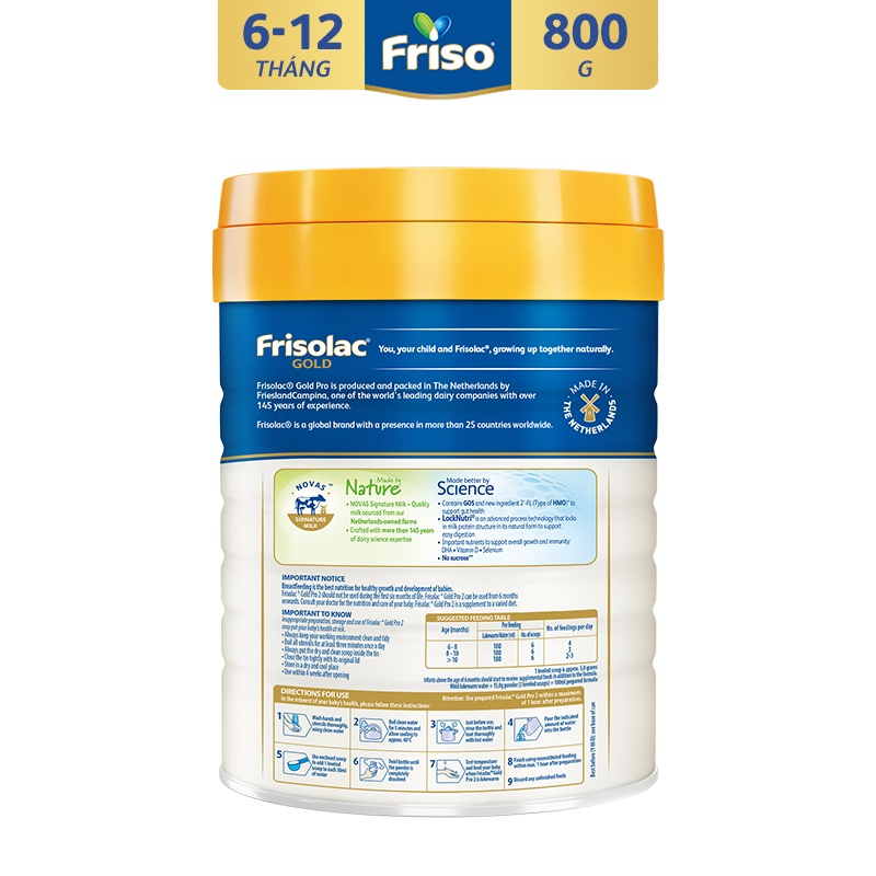 [HSD T4-2023] [Mẫu Mới] Sữa Bột Frisolac Gold Pro 2 800g