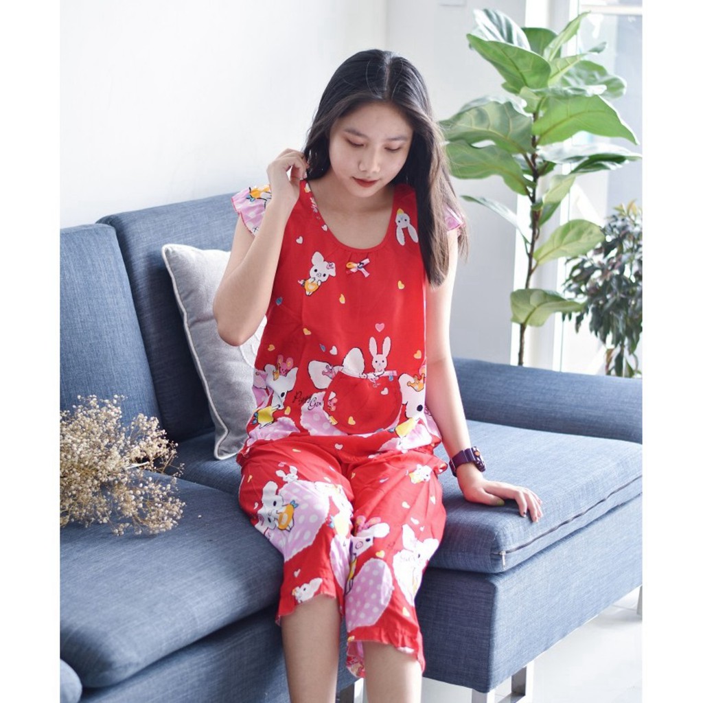 2021 -  Đồ bộ lửng mặc nhà vải tole Thái siêu mát mịn 40-45kg