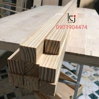[KID040] - thanh gỗ thông vuông 3x3cm dài 1m5 láng mịn 4 mặt
