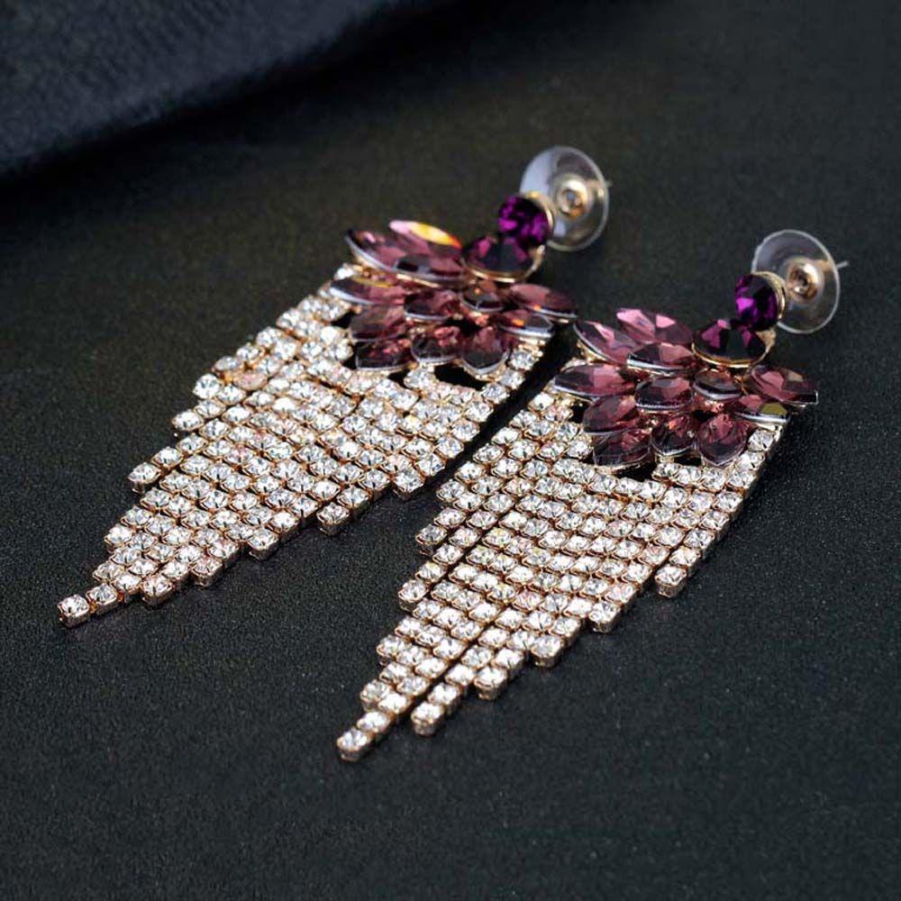 Bông Tai Dây Tua Dài Cỡ Lớn Thời Trang Dự Tiệc Cưới Cho Nữ|Bông Tai Dáng Dài Thiết Kế Xinh Xắn Thời Trang