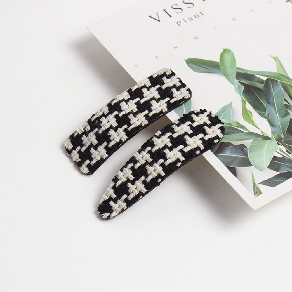 Kẹp tóc vải họa tiết hình học phong cách Hàn Quốc dễ thương cho nữ