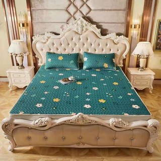 chiếu điều hoà cao su non 3d mẫu hoa cúc xanh 1m8x2m