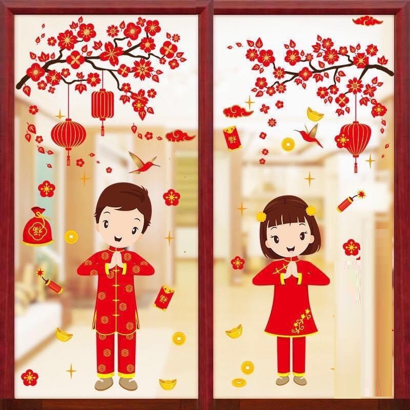 [HÀNG HOT] Combo decal dán tường dán tết mã CUNG CHÚC TÂN XUÂN - Tranh dán tết mã CUNG CHÚC TÂN XUÂN