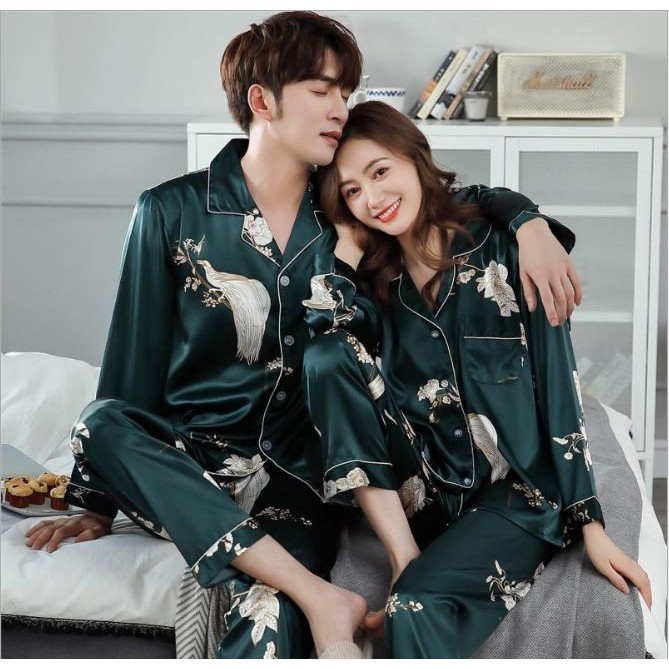 Pijama Couple ☘️ Đồ Ngủ Lụa Satin Mềm Mát Mùa Hè Cặp Đôi ☘️ Phượng Vũ IVY616