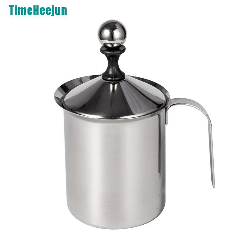 Dụng Cụ Đánh Sữa Pha Chế Tạo Bọt Cappuccino Bằng Thép Không Gỉ 400 / 800ml