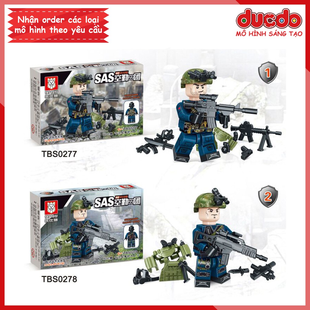 Biệt đội 6 lính cảnh sát SWAT trang bị tối tân nhất - Đồ chơi Lắp ghép Xếp hình Mini Minifigures Army Mô hình TBS 77-82