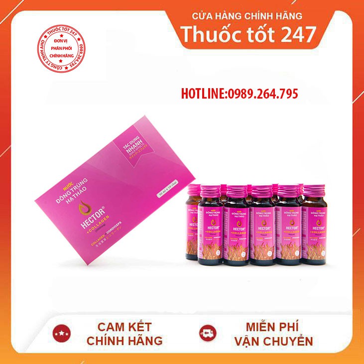 [Mã 66FMCGSALE hoàn 8% xu đơn 500K] ✅Nước Đông Trùng Hạ Thảo Hector Collagen Hộp 10 Chai Hector Cordyceps Collagen | BigBuy360 - bigbuy360.vn