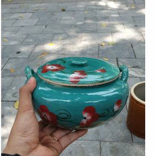 Liễn sứ đựng mỡ, muối dưa cà bát tràng d20xc11