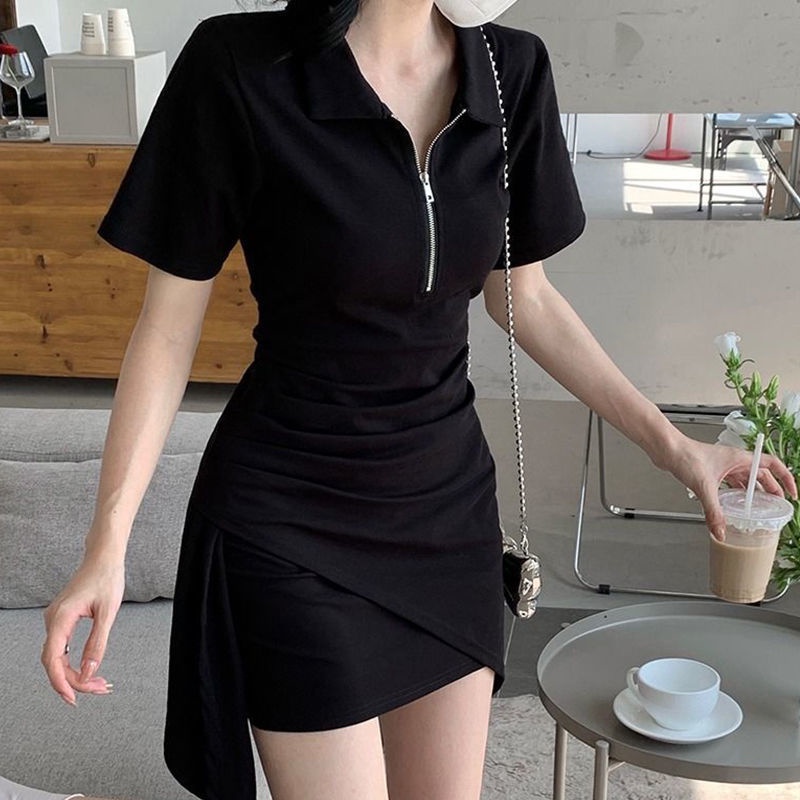 Đầm Cổ Polo Dáng Ôm Phong Cách Hàn Quốc Thời Trang Mùa Hè 2022 Cho Nữ