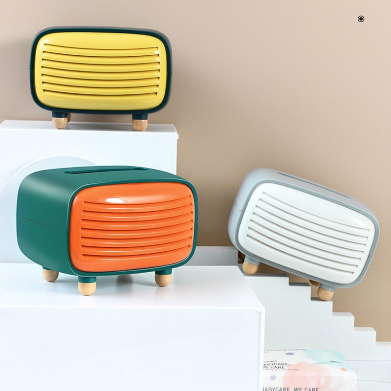 Hộp đựng khăn giấy để bàn thiết kế dạng đài Radio sáng tạo xinh xắn
