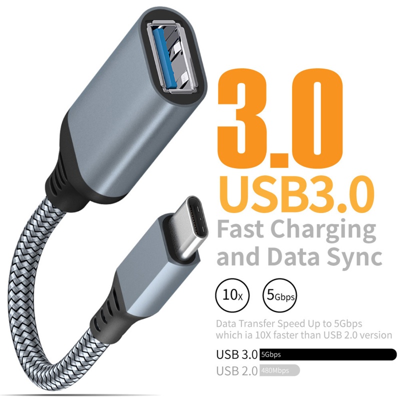 Dây Cáp Chuyển Đổi Cổng Type-C Sang USB OTG Cho HuaWei Mi 9 Android MacBook