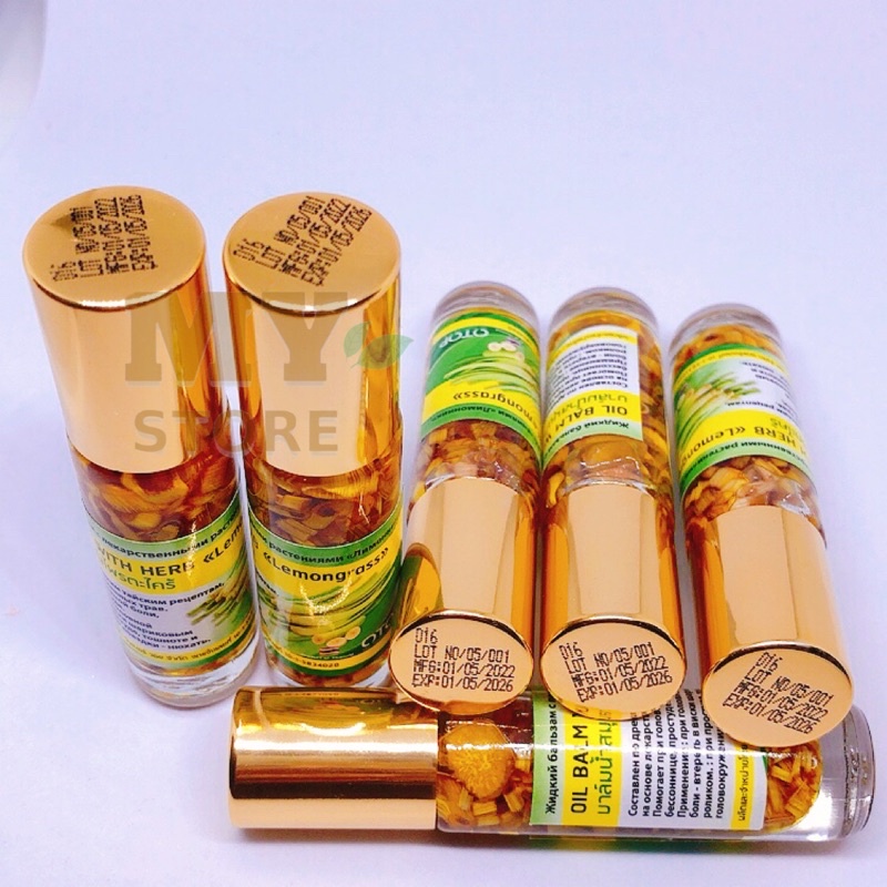 (Chính Hãng) Dầu Lăn Thảo Dược Otop Oil Balm With Herb- Hương Sả Thái Lan 8cc