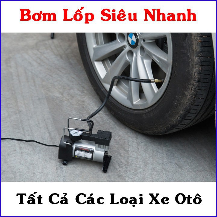 [Hàng Chính Hãng] Bơm lốp xe hơi, bơm hơi điện ô tô xe máy mini 12V - Bảo hành 12 tháng