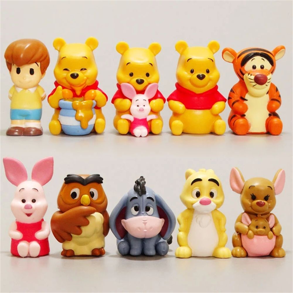 Set 10 mô hình nhân vật phim hoạt hình Winnie The Pooh đáng yêu