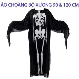 Set Áo Choàng hình Bộ Xương và mặt nạ ma trang phục hoá trang halloween