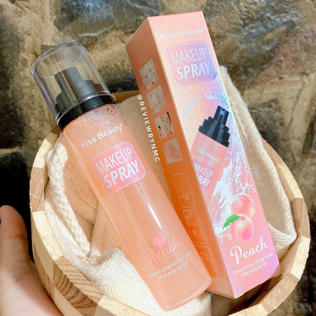 Xịt khóa nền trang điểm makeup spray Kiss Beauty Peach | BigBuy360 - bigbuy360.vn