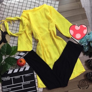 SÉT ÁO DÀI GẤM ( Áo dài + quần legging + mấn )