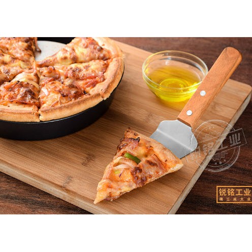 Xẻng Xúc Bánh Pizza Bằng Thép Không Gỉ Cán Gỗ - Xẻng Xúc Pizza - Xúc Bánh Tam Giác- Xúc Bánh Gato