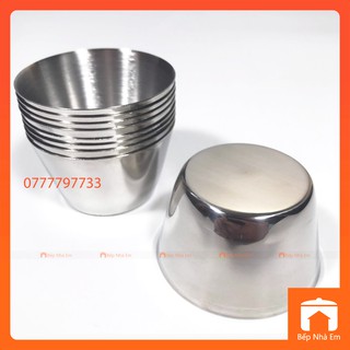 Khuôn Bánh Flan 7cm Cao Cấp ( Set 10 Cái ) - Inox 304 Loại Dày