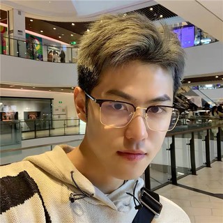 Gọng kính dáng vuông cắt vành nhựa dẻo cho nam nữ - 2723