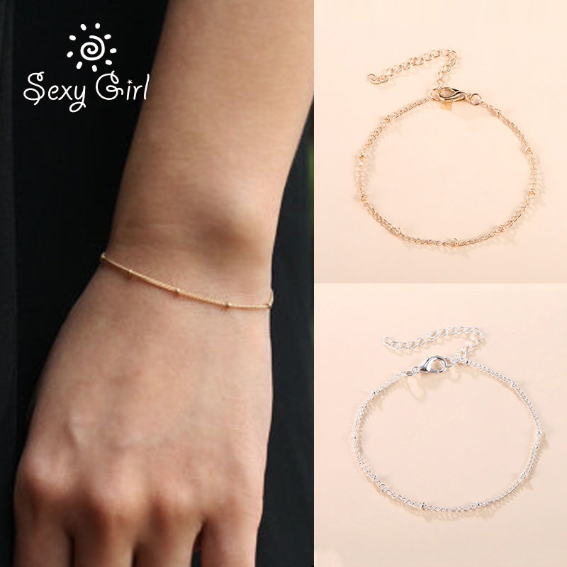 Vòng tay đính hạt đồng đơn giản thời trang dành cho nữ