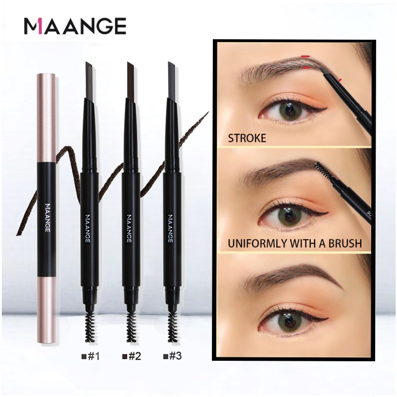 Chì kẻ mày 2 đầu MAGEFY 3 màu hợp thời trang tùy chọn