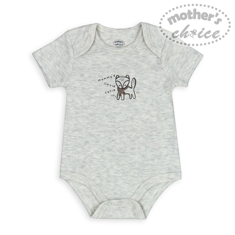Bộ 3 Bodysuit cho bé trai bé gái màu ghi Mother's Choice - chất liệu 100% cotton mềm mại thoáng mát IT3513