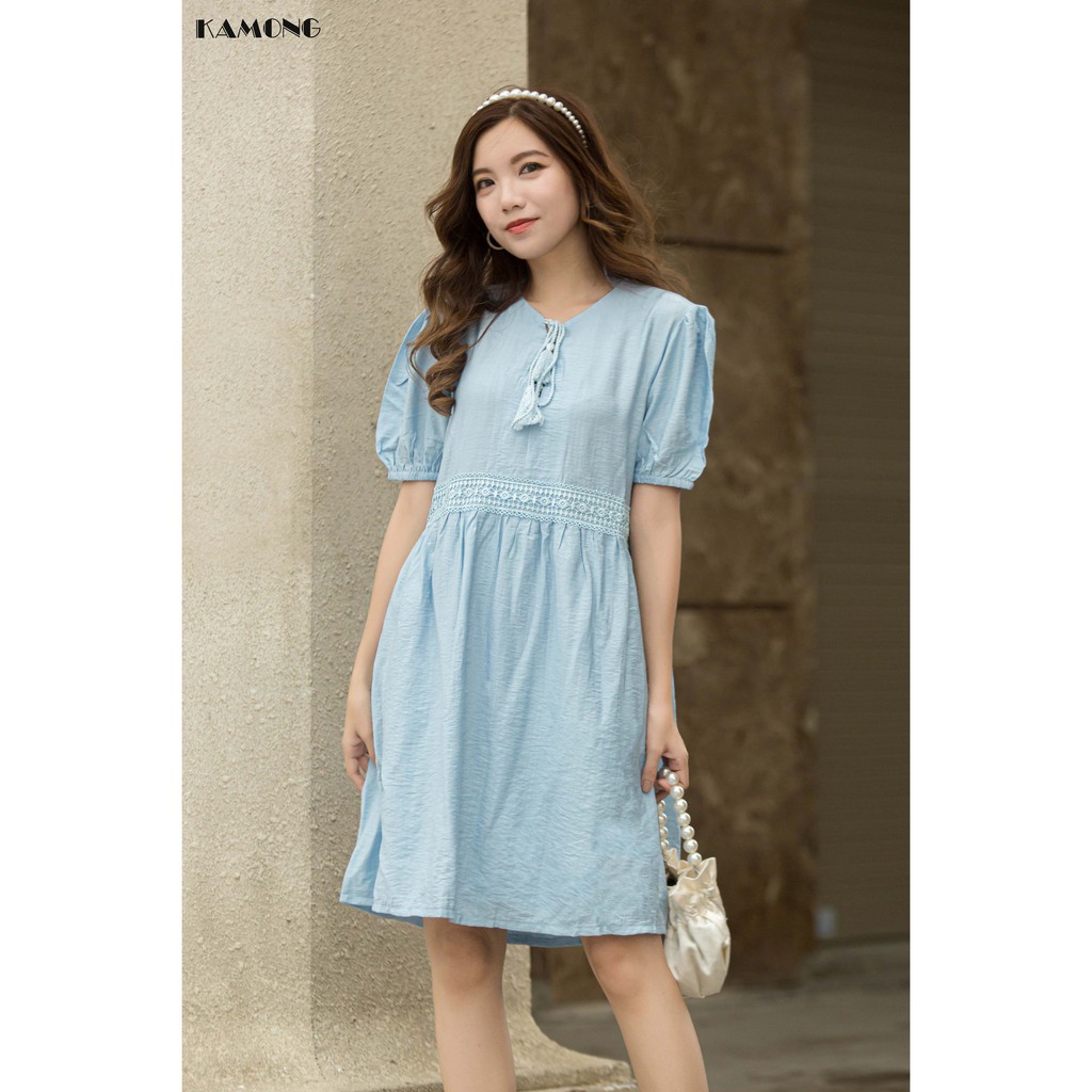 Đầm babydoll phối ren đan dây KAMONG D095 | BigBuy360 - bigbuy360.vn