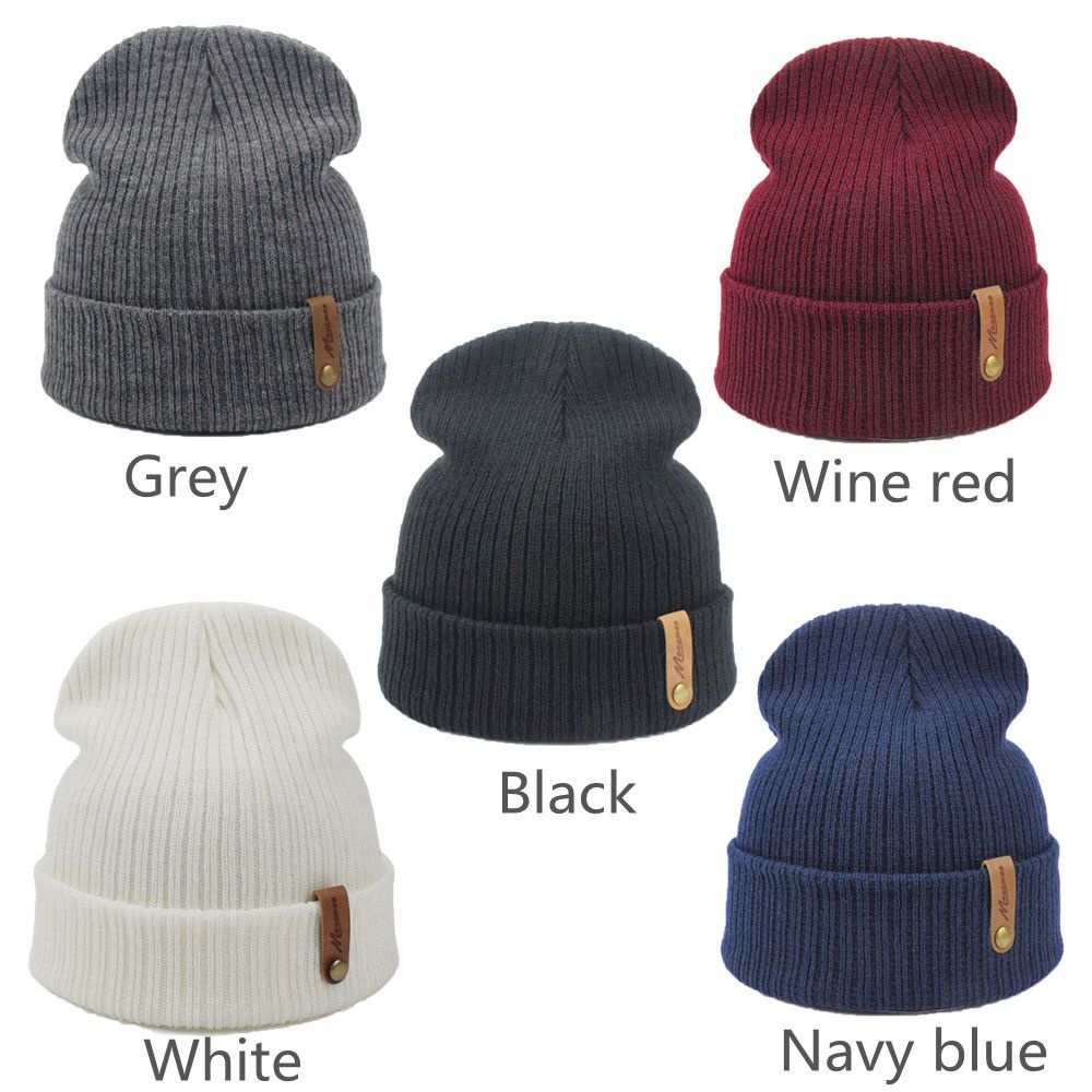 Mũ Len 100% Acrylic Màu Trơn Giữ Ấm Mùa Đông Thời Trang Cho Nam Nữ
