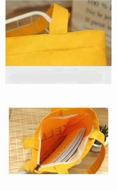 Túi vải Back Pink White Yellow tặng kèm mũ Supreme cùng màu