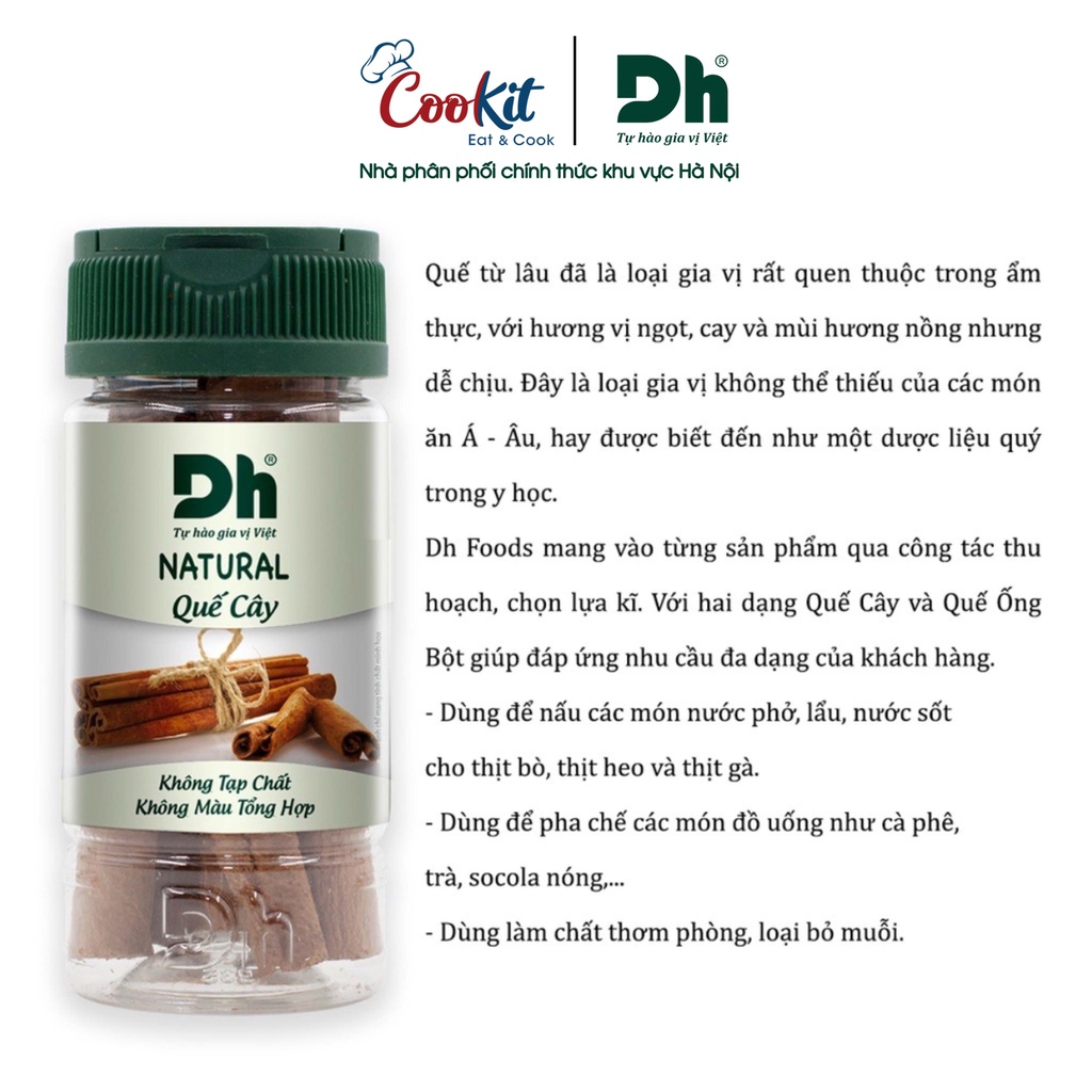 Quế cây Natural Dh Foods gia vị, hương liệu chế biến 20g