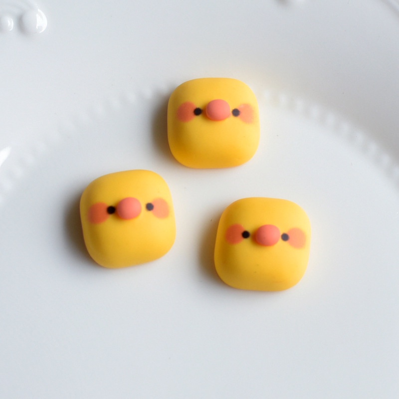 Bộ 10 Đồ Chơi Bóp Hình Thức Ăn / Gấu / Vịt Hoạt Hình Bằng Nhựa Resin Trang Trí Điện Thoại