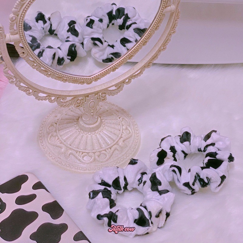 Đồ buộc tóc scrunchies tiedye mới &amp; màu bò sữa mini✨