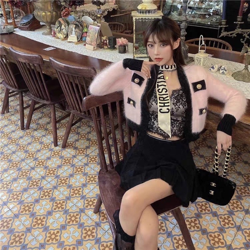 Áo cardigan lông tiểu thư sang chảnh